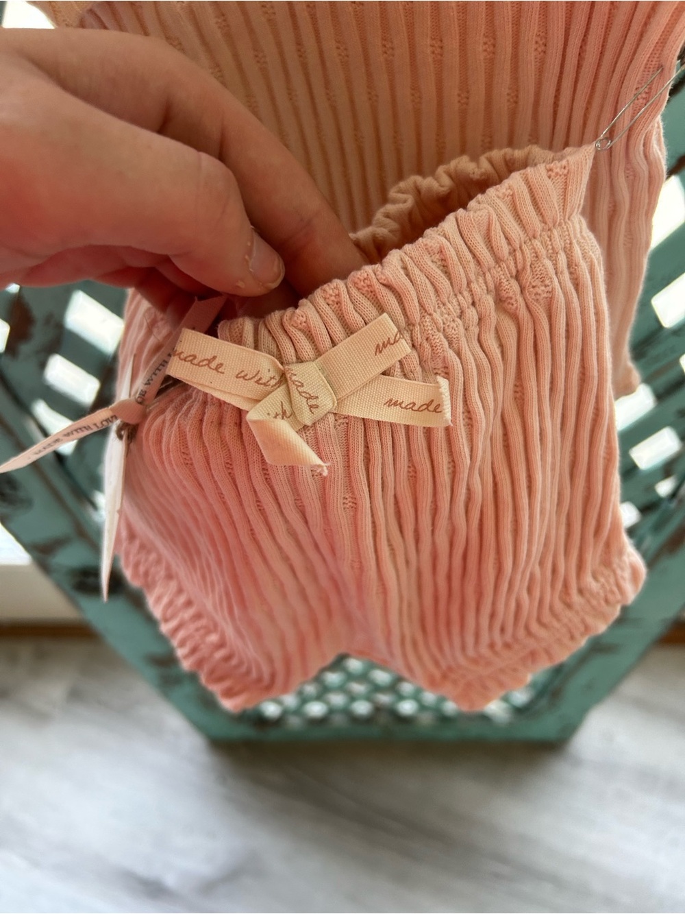 Pink Ribbed Baby One-Piece - Picture 5 of 5